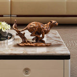 Maxbell Desk Leopard Statue Resin Leopard Figurine for Living Room Bedroom Brown