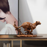 Maxbell Desk Leopard Statue Resin Leopard Figurine for Living Room Bedroom Brown