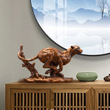 Maxbell Desk Leopard Statue Resin Leopard Figurine for Living Room Bedroom Brown