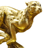 Maxbell Desk Leopard Statue Resin Leopard Figurine for Living Room Bedroom Gold