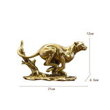 Maxbell Desk Leopard Statue Resin Leopard Figurine for Living Room Bedroom Gold