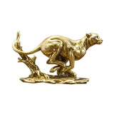 Maxbell Desk Leopard Statue Resin Leopard Figurine for Living Room Bedroom Gold