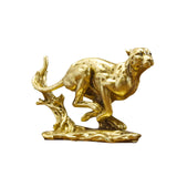 Maxbell Desk Leopard Statue Resin Leopard Figurine for Living Room Bedroom Gold