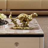 Maxbell Desk Leopard Statue Resin Leopard Figurine for Living Room Bedroom Gold