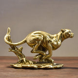 Maxbell Desk Leopard Statue Resin Leopard Figurine for Living Room Bedroom Gold
