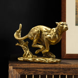 Maxbell Desk Leopard Statue Resin Leopard Figurine for Living Room Bedroom Gold