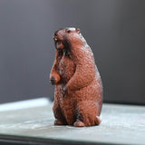 Maxbell Small Prairie Dog Tea Pet Statue Tea Play Handmade for Cabinet Home Bathroom