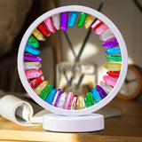 Maxbell Crystal Round Night Light Desk Lamp Crystal Night Lamp for Hotel Office Home White