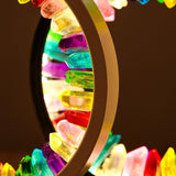 Maxbell Crystal Round Night Light Desk Lamp Crystal Night Lamp for Hotel Office Home Black