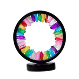 Maxbell Crystal Round Night Light Desk Lamp Crystal Night Lamp for Hotel Office Home Black