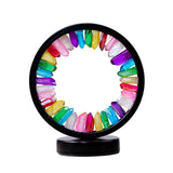 Maxbell Crystal Round Night Light Desk Lamp Crystal Night Lamp for Hotel Office Home Black