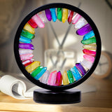 Maxbell Crystal Round Night Light Desk Lamp Crystal Night Lamp for Hotel Office Home Black