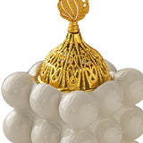 Maxbell Incense Cone Holder with Cover Durable Ceramic for Office Tabletop Yoga Room white