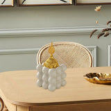 Maxbell Incense Cone Holder with Cover Durable Ceramic for Office Tabletop Yoga Room white