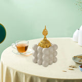 Maxbell Incense Cone Holder with Cover Durable Ceramic for Office Tabletop Yoga Room white