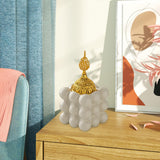 Maxbell Incense Cone Holder with Cover Durable Ceramic for Office Tabletop Yoga Room white