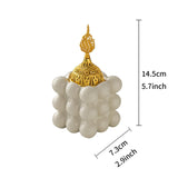 Maxbell Incense Cone Holder with Cover Durable Ceramic for Office Tabletop Yoga Room white