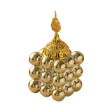 Maxbell Incense Cone Holder with Cover Durable Ceramic for Office Tabletop Yoga Room golden