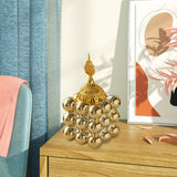 Maxbell Incense Cone Holder with Cover Durable Ceramic for Office Tabletop Yoga Room golden