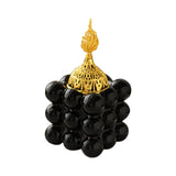 Maxbell Incense Cone Holder with Cover Durable Ceramic for Office Tabletop Yoga Room black