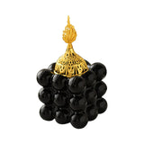 Maxbell Incense Cone Holder with Cover Durable Ceramic for Office Tabletop Yoga Room black
