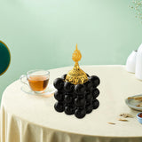 Maxbell Incense Cone Holder with Cover Durable Ceramic for Office Tabletop Yoga Room black