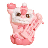 Maxbell Chinese Lion Statue Resin Crafts Desktop Ornament for Entryway Cabinet Shelf pink