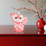 Maxbell Chinese Lion Statue Resin Crafts Desktop Ornament for Entryway Cabinet Shelf pink
