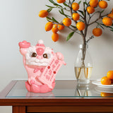 Maxbell Chinese Lion Statue Resin Crafts Desktop Ornament for Entryway Cabinet Shelf pink