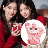 Maxbell Chinese Lion Statue Resin Crafts Desktop Ornament for Entryway Cabinet Shelf pink