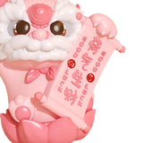 Maxbell Chinese Lion Statue Resin Crafts Desktop Ornament for Entryway Cabinet Shelf pink