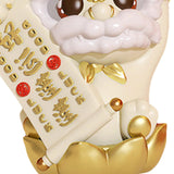 Maxbell Chinese Lion Statue Resin Crafts Desktop Ornament for Entryway Cabinet Shelf golden