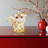 Maxbell Chinese Lion Statue Resin Crafts Desktop Ornament for Entryway Cabinet Shelf golden