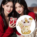 Maxbell Chinese Lion Statue Resin Crafts Desktop Ornament for Entryway Cabinet Shelf golden