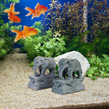 Maxbell 2 Pieces Mini Elephant Statues Animal Sculptures for Shelf Table Living Room