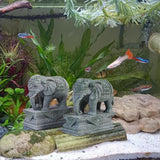 Maxbell 2 Pieces Mini Elephant Statues Animal Sculptures for Shelf Table Living Room