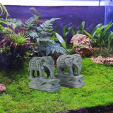 Maxbell 2 Pieces Mini Elephant Statues Animal Sculptures for Shelf Table Living Room