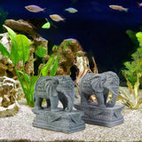 Maxbell 2 Pieces Mini Elephant Statues Animal Sculptures for Shelf Table Living Room