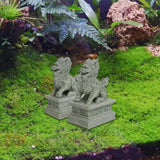 Maxbell 2x Mini Kirin Statues Aquarium Decoration for Table Spring Festival New Year
