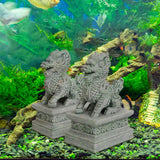 Maxbell 2x Mini Kirin Statues Aquarium Decoration for Table Spring Festival New Year