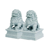 Maxbell 2 Pieces Mini Stone Lion Statues Collection for Living Room Desktop New Year