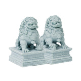 Maxbell 2 Pieces Mini Stone Lion Statues Collection for Living Room Desktop New Year
