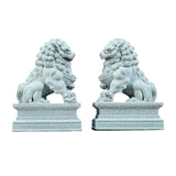 Maxbell 2 Pieces Mini Stone Lion Statues Collection for Living Room Desktop New Year