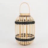 Maxbell Bamboo Lantern with Handle Romantic Hanging Lantern for Table Home Farmhouse Style A