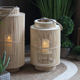Maxbell Bamboo Lantern with Handle Romantic Hanging Lantern for Table Home Farmhouse Style A