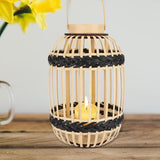 Maxbell Bamboo Lantern with Handle Romantic Hanging Lantern for Table Home Farmhouse Style A