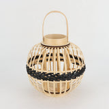 Maxbell Bamboo Lantern with Handle Romantic Hanging Lantern for Table Home Farmhouse Style C