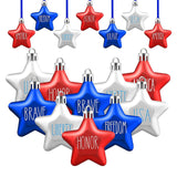 Maxbell 6Pcs 4TH of July Hanging Star Ornaments Red White and Blue Stars for Outdoor