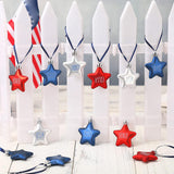 Maxbell 6Pcs 4TH of July Hanging Star Ornaments Red White and Blue Stars for Outdoor