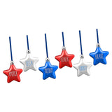 Maxbell 6Pcs 4TH of July Hanging Star Ornaments Red White and Blue Stars for Outdoor